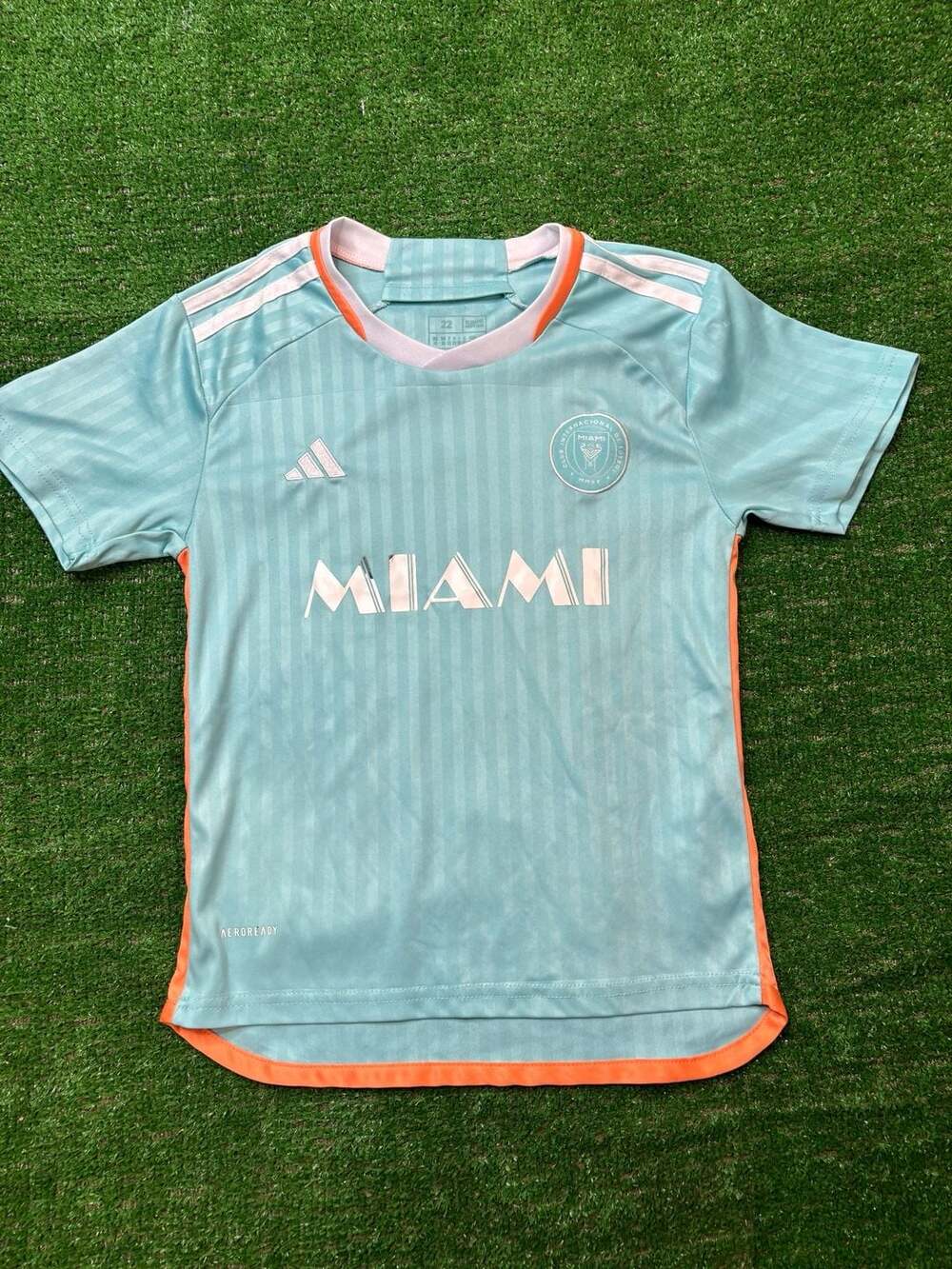 Adidas Inter Miami CF 2024 Third Youth Soccer Jersey Easy Mint Teal